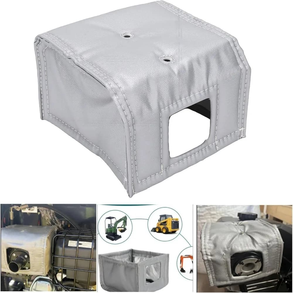 Fiberglass Material Muffler Heat Cover Dust-Proof Design Universal Fit Muffler Exhaust Blanket 7.4x5x6.88in Size Heat Resistant