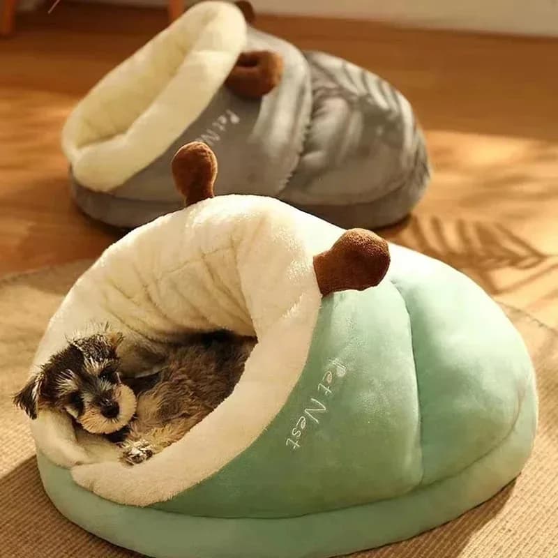 Cuccia Invernale per Gatti Stile Pantofole, Morbida e Semi-Chiusa, Cuscino Caldo e Spesso, Accessori e Cesti per Gatti, Forniture per Animali Domestici