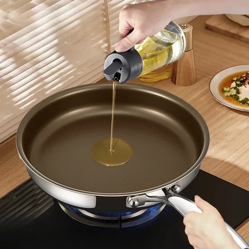 Stainless Steel Plate Titanium No Coating, for Steaks and Eggs, Non-stick, Universal for Induction Plans