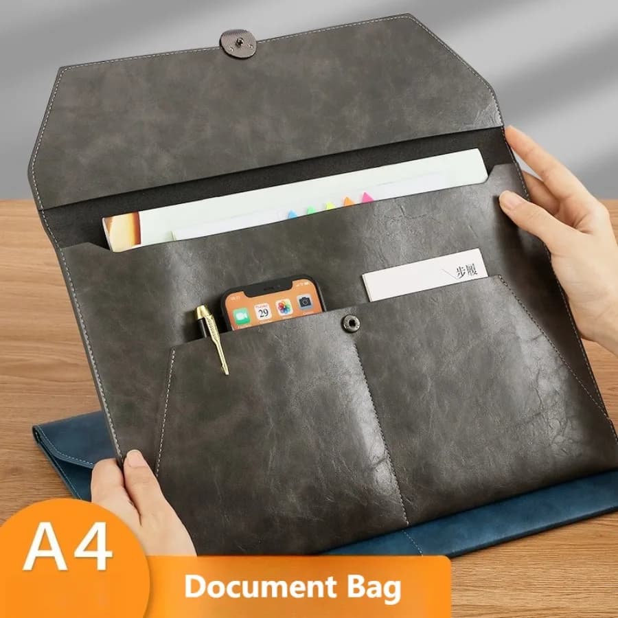 Cartella manager con cerniera Contratto di vendita Organizzatore di documenti A4 Custodia per documenti Borsa per documenti Valigetta Custodia per documenti multifunzionale