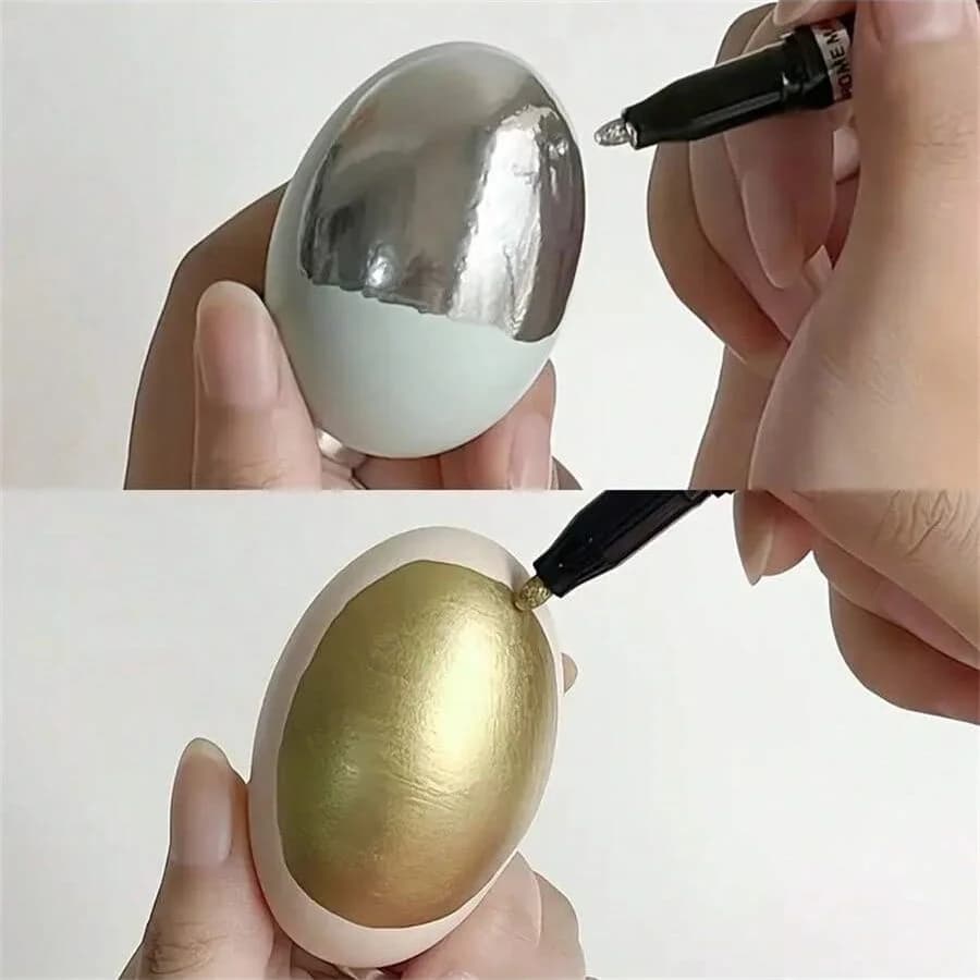 Confezione da 2 pennarelli liquidi effetto specchio - vernice riflettente cromata oro e argento, adatta per modellismo auto fai da te, artigianato artistico, pietre