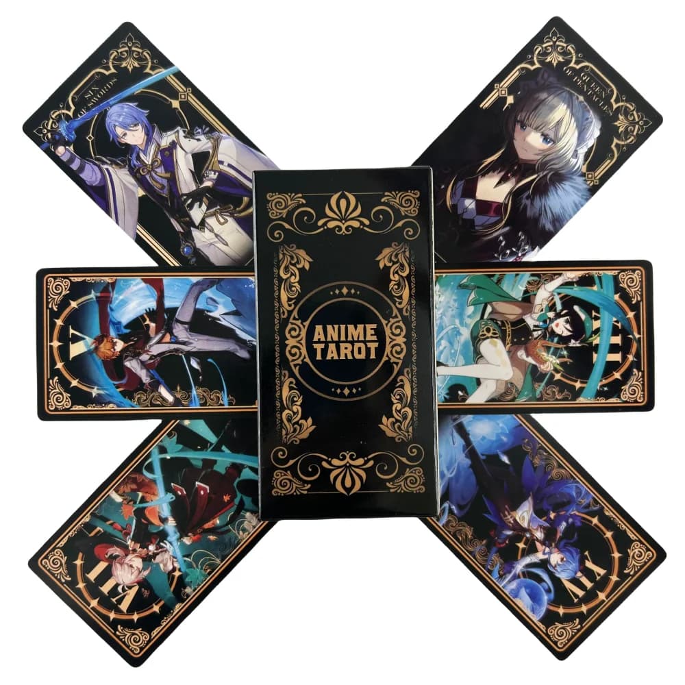 Carte dei Tarocchi Anime 78 Pezzi, Gioco di Carte per la Divinazione, Versione Inglese 10.3*6cm, Vision Board per Intrattenimento