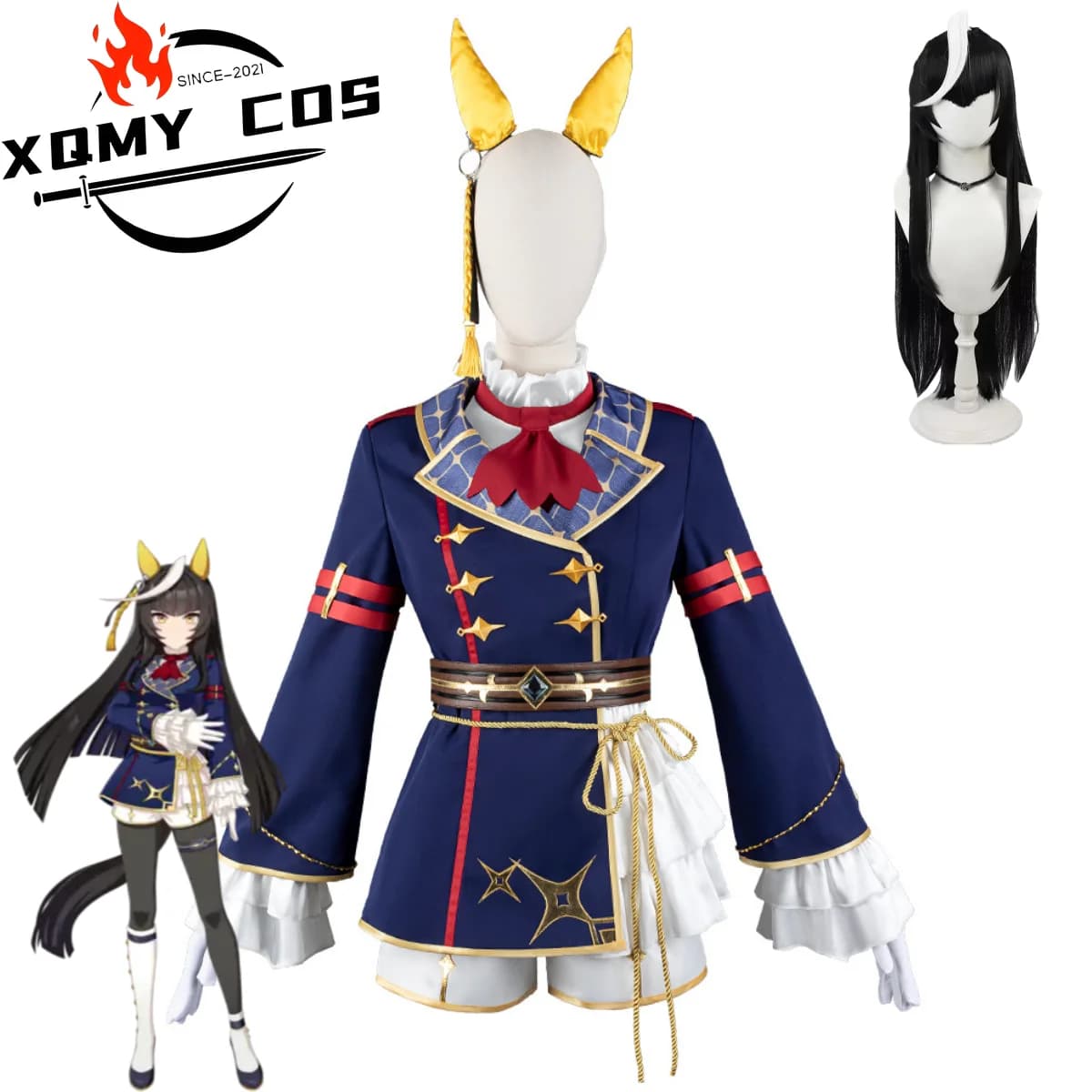 XqGame Umamusume: Pretty Derby Calstone Light O Costume Cosplay Winning Uniform Coat Witch Woman Masked Dance Dress