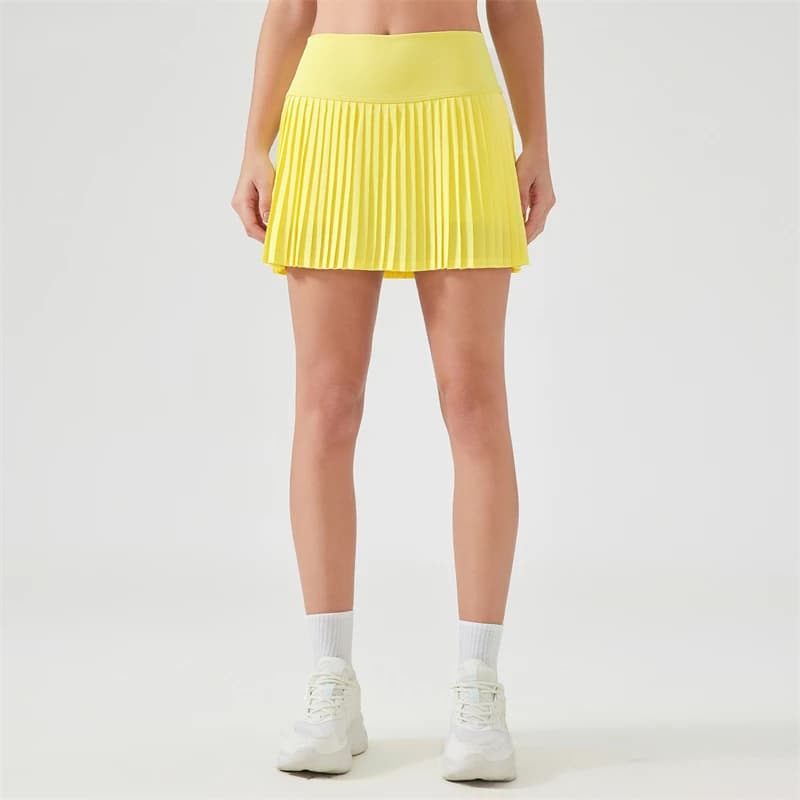 Gonne da tennis sportive a pieghe da donna Gonna corta da fitness per yoga a vita alta da donna con tasche Minigonna ampia da golf da palestra con tasche