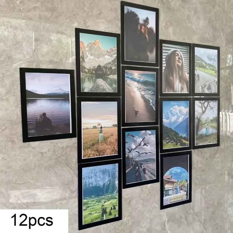 12 pz A5 A6 Display Magnetico Set di Cornici per Foto Copertura Protettiva Adesivo Riutilizzabile Immagine Magnetica Cornici per Poster Decorazione Della Parete di Casa