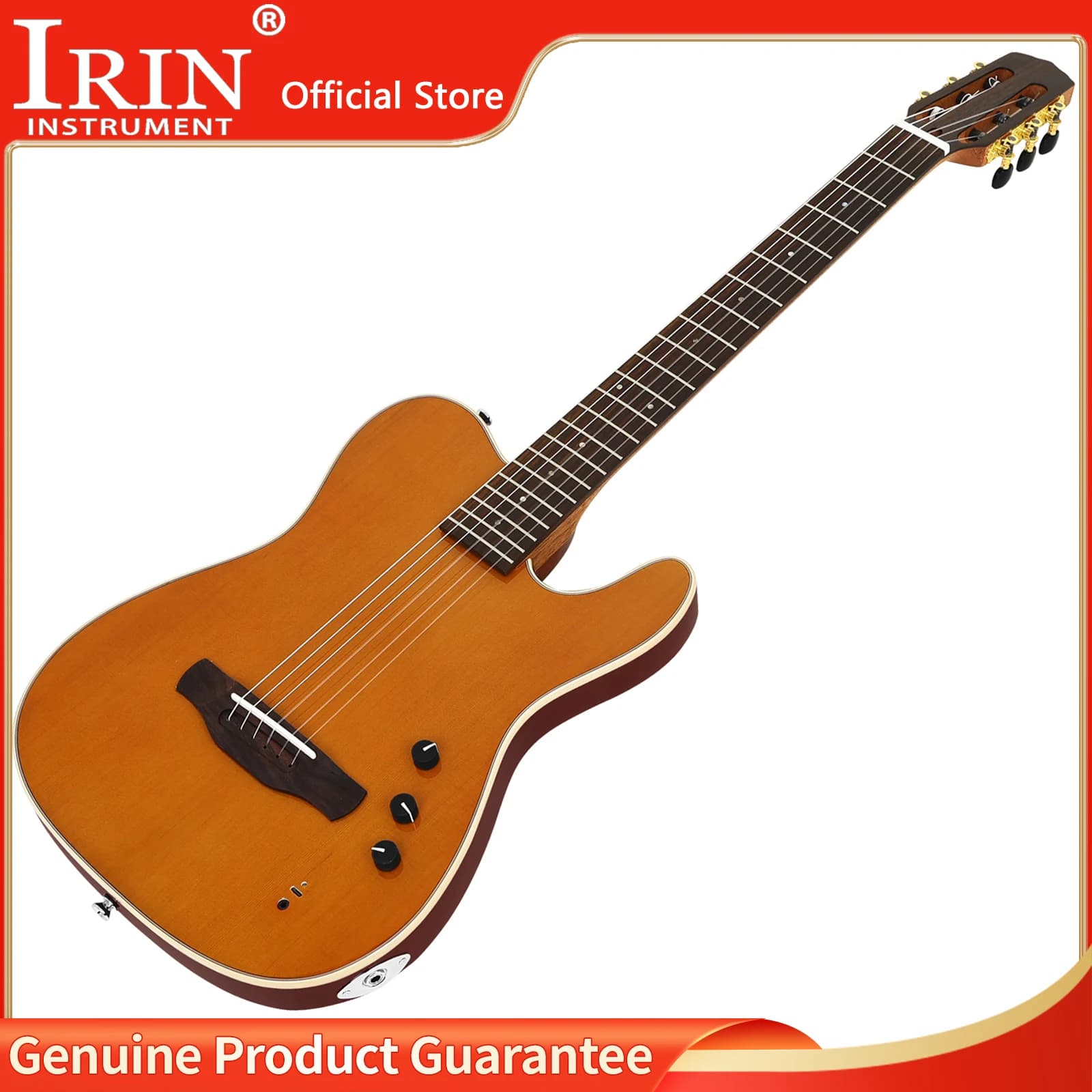 IRIN 39 pollici chitarra classica silenziosa 6 corde top in abete rosso chitarra con schienale in legno con amplificatore a borsa parti e accessori per chitarra
