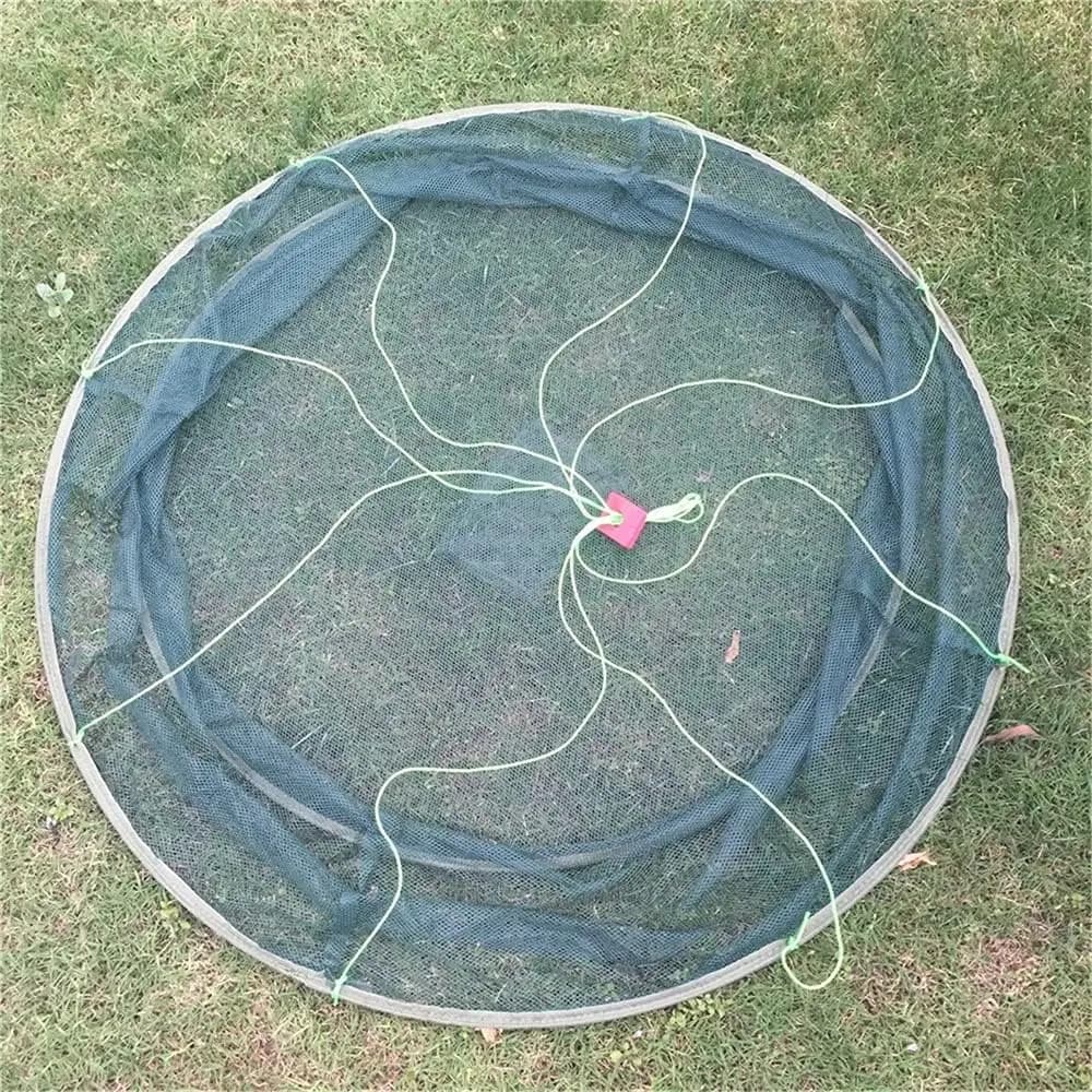 Rete Pieghevole 80-100CM per Cattura Gamberi, Rete da Pesca a Bocca Larga per Acquari, Anguille, Pesci, Gamberetti, Esche, Granchi - Trappola a Rete
