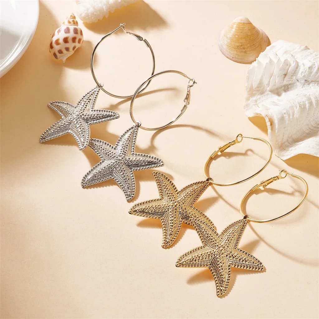 Niche Design Sense Starfish Earrings Women's Internet Celebrity Elegant Fashion Street Photographer Holiday Earrings Earrings