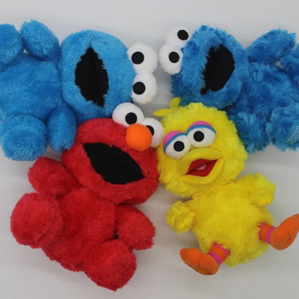 Set di 2 Peluche Elmo, Big Bird e Cookie Monster, Giocattoli Educativi per Bambini, Perfetti come Regalo