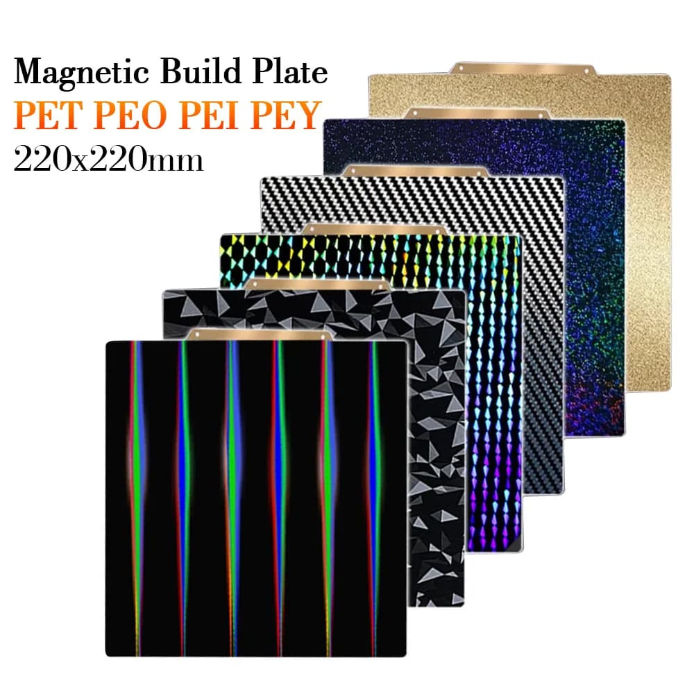 Piastra di costruzione 220x220mm con piastra di costruzione magnetica PEI PEY PEO PET H1HSpring Acciaio per Anycubic Mega Pro I3 Mega S Anet A8