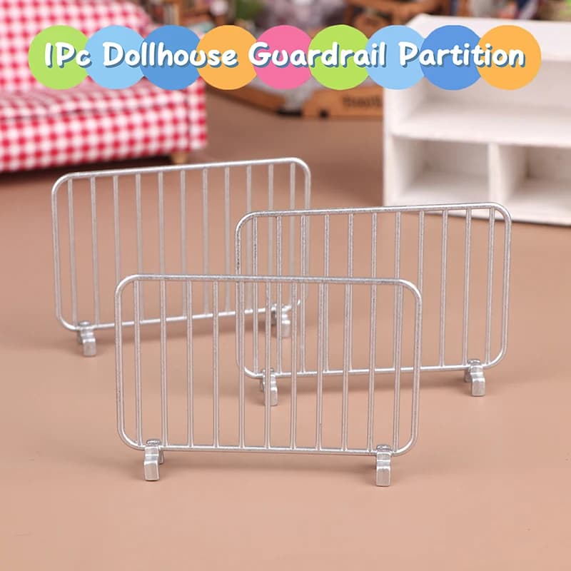 1Pc Casa delle bambole Simulazione Traffico in metallo Recinzione protettiva Ringhiera Modello Casa delle bambole Mini stazione Decor Micro scena Costruzione Prop