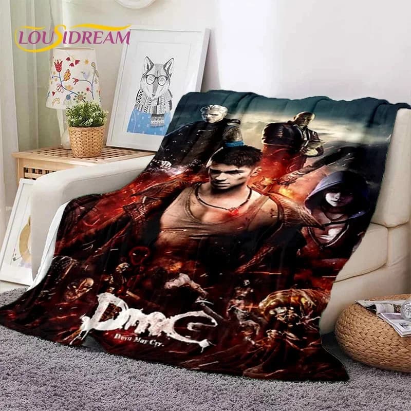 Coperte morbide del fumetto del gioco 3D D-Devil May Cry DMC, mantengono caldo la coperta comoda coperta per letti da picnic, divano, camera da letto di casa