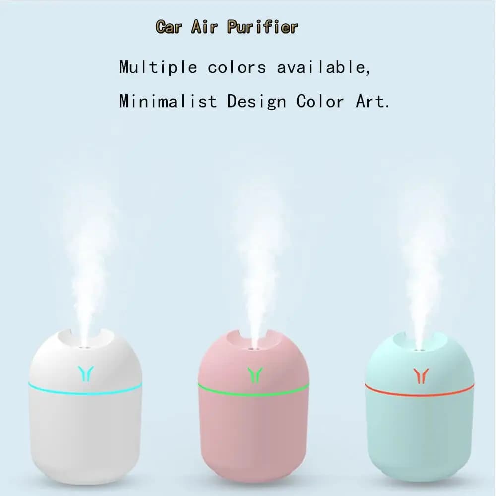 250ML Umidificatore per auto Mini Aromaterapia Umidificatori Diffusori Luce domestica USB Diffusore di oli essenziali Purificatore per auto Umidificatore