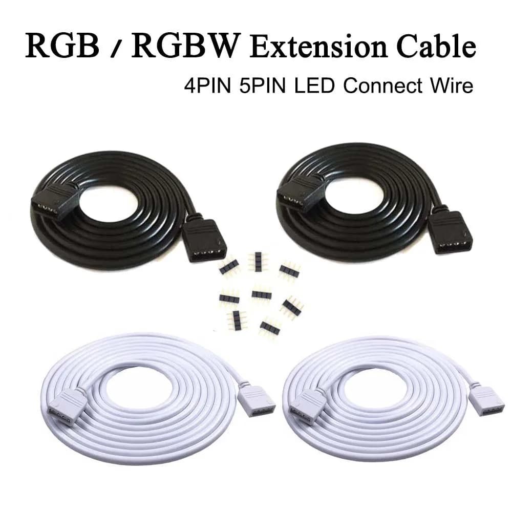 Cavo di alimentazione prolunga DC12V 4 pin 5 pin Bianco Nero 0,3 m 1 m 2 m 3 m 5 m 10 m RGB RGBW Cavo connettore LED per 2835 5050 Luce di striscia principale