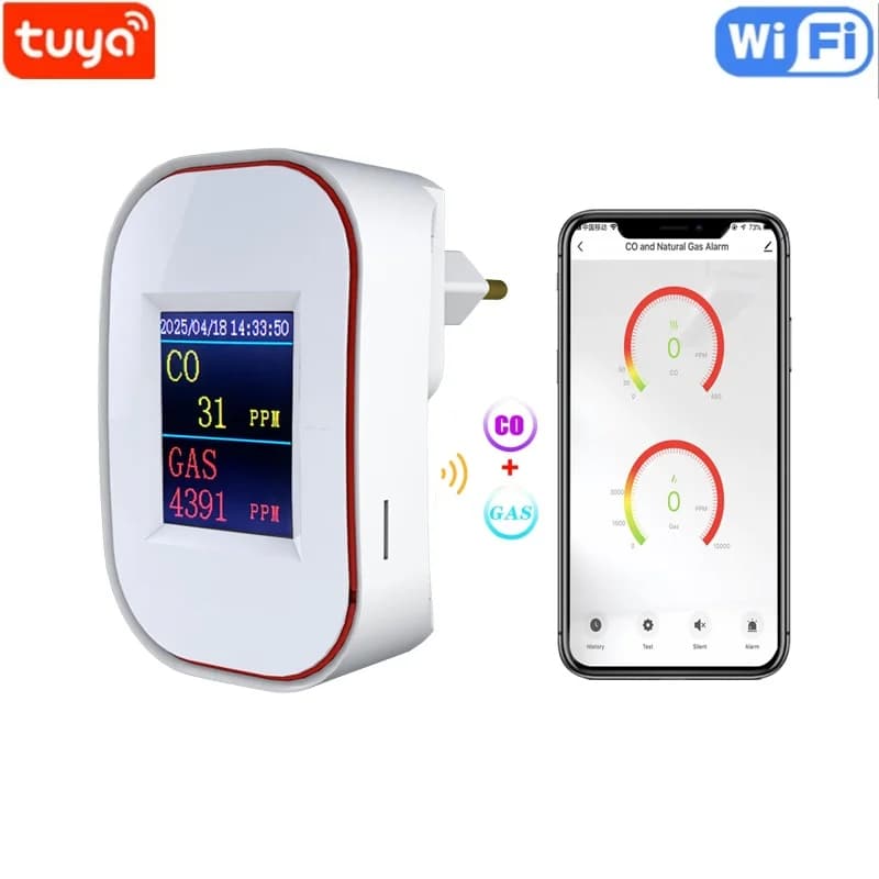 Tuya Smart Life Natural GAS CO Leak Carbon Monoxide Detector WIFI CH4 Methane Combustible Leakage Coal Home Alarm Remote Monitor