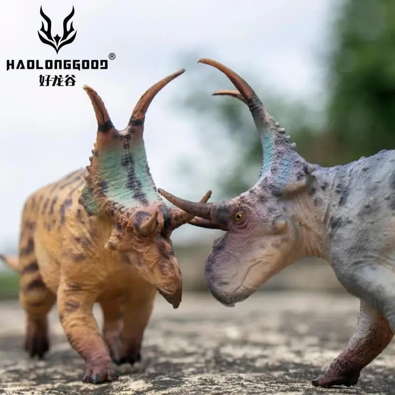 Buon Dragon Valley Corno da diavolo Drago Spesa piegata Corno Drago Jurassic Dinosauro Animale Giocattolo fatto a mano Modello Regalo Pendolo in PVC