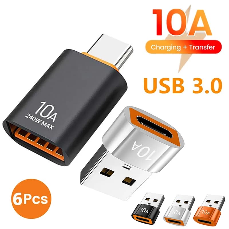 Adattatore dati USB 3.0 tipo C tipo C 10A OTG tipo C maschio a USB femmina convertitore per MacBook Pro Xiaomi Samsung connettore OTG veloce