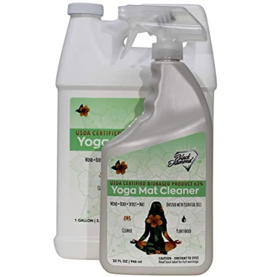Spray detergente per tappetini da yoga: certificato USDA BIOBASED - Oli essenziali, sicuro per tutti i tipi di materiali, per esercizi, pilates o allenamenti