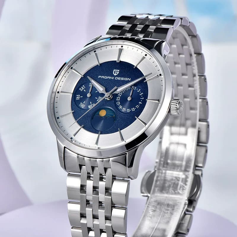 PAGANI DESIGN 1795 Orologi al quarzo per uomo Calendario luminoso Cinturino in acciaio inossidabile impermeabile Orologio sportivo alla moda reloj hombre