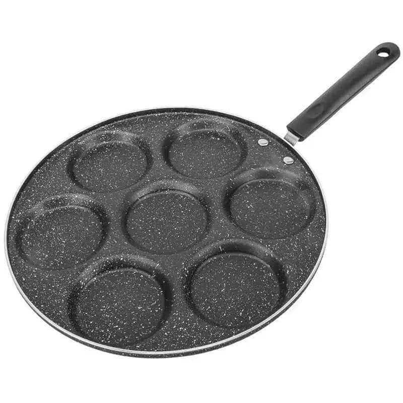 A20F-1 Pezzo 7 Tazze Pancake Padelle Colazione Uovo Pan Fori Cottura Uovo Prosciutto Padelle Pancak Maker Pan Pentole