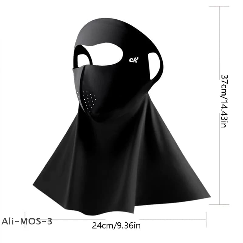 【S】Ice Silk Sun Protection Mask Anti-UV Neck Scarf Neck Protection Dustproof Sunshade Face Mask Summer