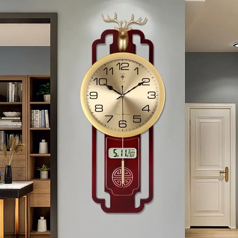 Polaris modern wall clock in Chinese style, quartz movement, decorative hanging clock for living room, new design 2024