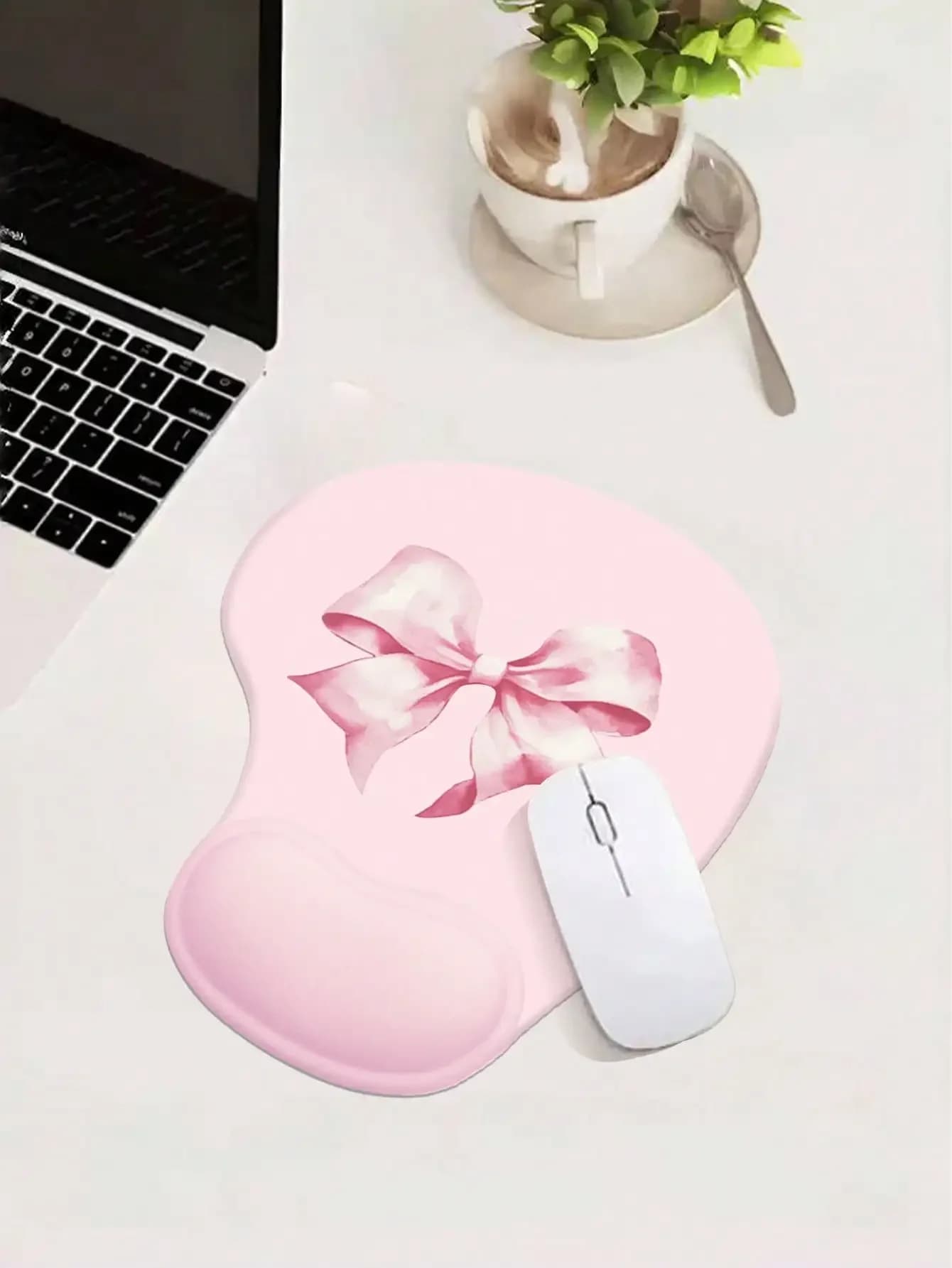 1 Piece Pink Bow Mouse Pad, Thick And Soft, Suitable For Girls, Great For Office, Gaming, Desk And Wrist Rest, Back To School Gaming Mouse Pad Desk Accessories Office Supplies Office Desk Accessories Mousepad Mouse Pad For Desk
