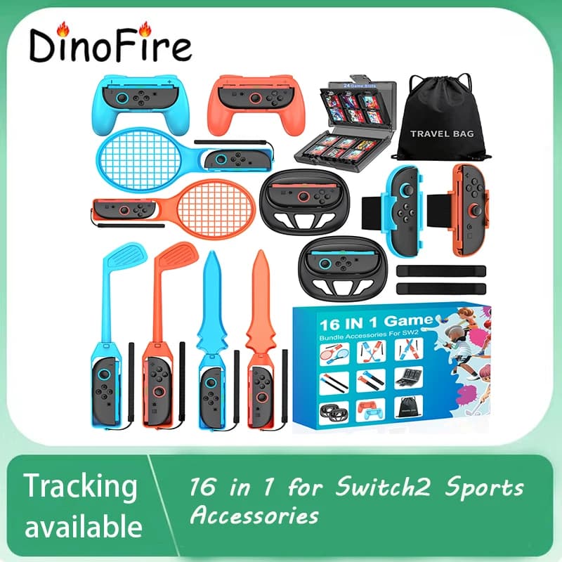 All In One16 in 1 SA200 per Switch 2 Accessori sportivi per kit da gioco sw2 Golf Club Racchetta da tennis Cinturino da polso