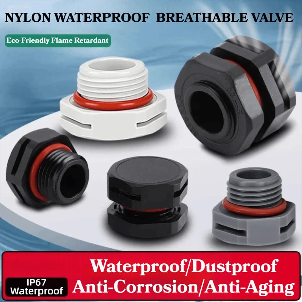 Nuova Valvola di Sfiato Impermeabile M5 M6 M8 M12 M16 in Nylon, Valvola di Ventilazione
