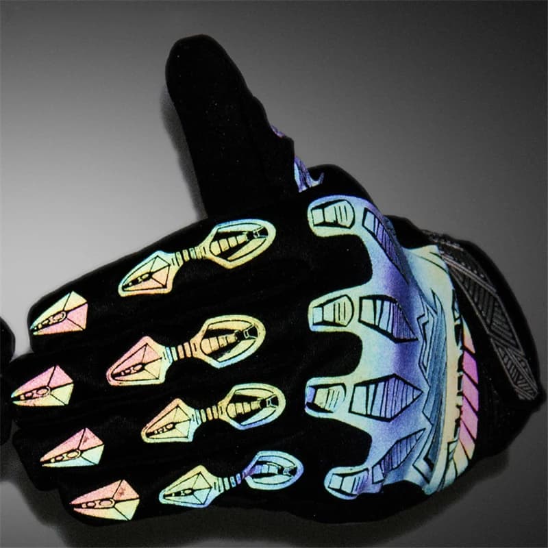Guanti da Ciclismo Touchscreen Riflettenti a Dita Intere per Bici da Strada, Mountain Bike, Corsa, Moto, Sport, Traspiranti, Antiscivolo, Durevoli