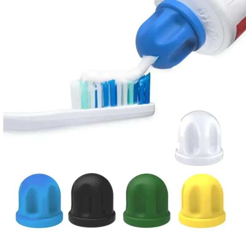 Dispenser per spremi dentifricio con chiusura automatica riutilizzabile con tappo per dentifricio in silicone