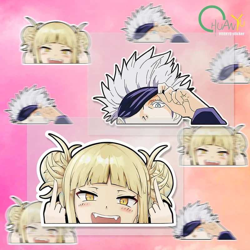 Adesivo per auto cartone animato per Himiko Toga My Hero Academia Peeker Peek Anime adesivi in vinile JDM finestra bagagliaio paraurti decalcomania