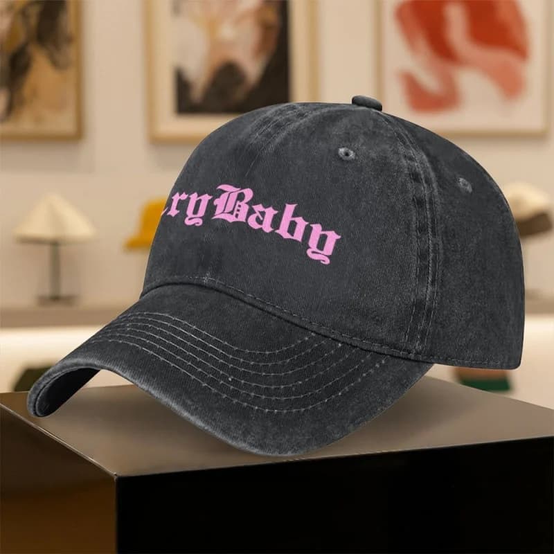 CryBaby Print Baseball Cap – Vintage Snapback for Men & Women – Stylish Outdoor, Camping, Cycling, Fitness Cap