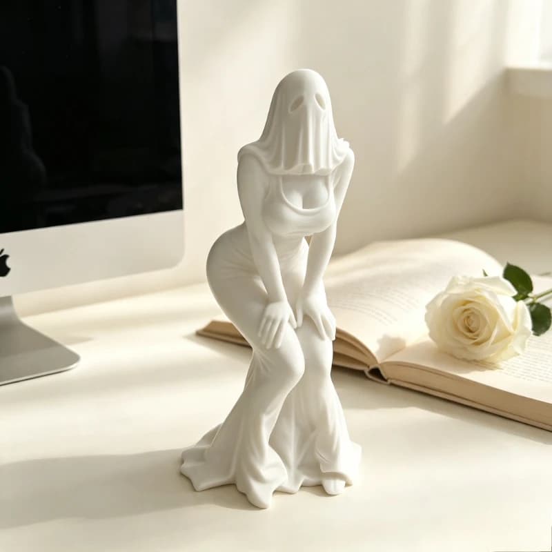 3D Relief Masked Anime Figure,Ghost Girl Gym Rest Pose,Collectible Toys Statues,Display Cabinet Model,Halloween Gift Toy