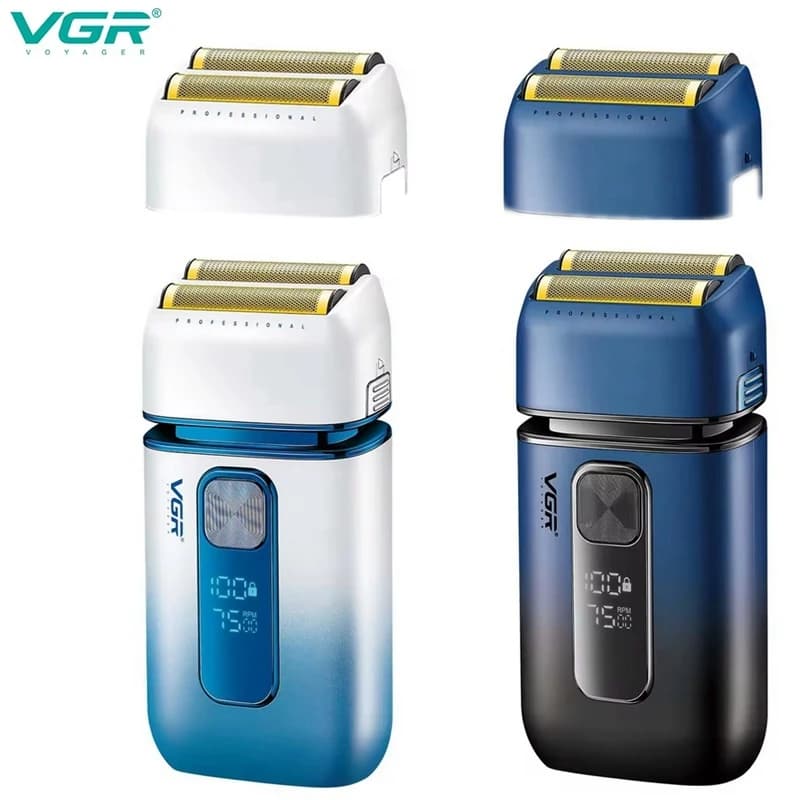 VGR Razor For Men Reloadable Barbie Double Lavabile Foil Barba Electric Razor Hot Barbary Head Machine With Extra Knit V-362