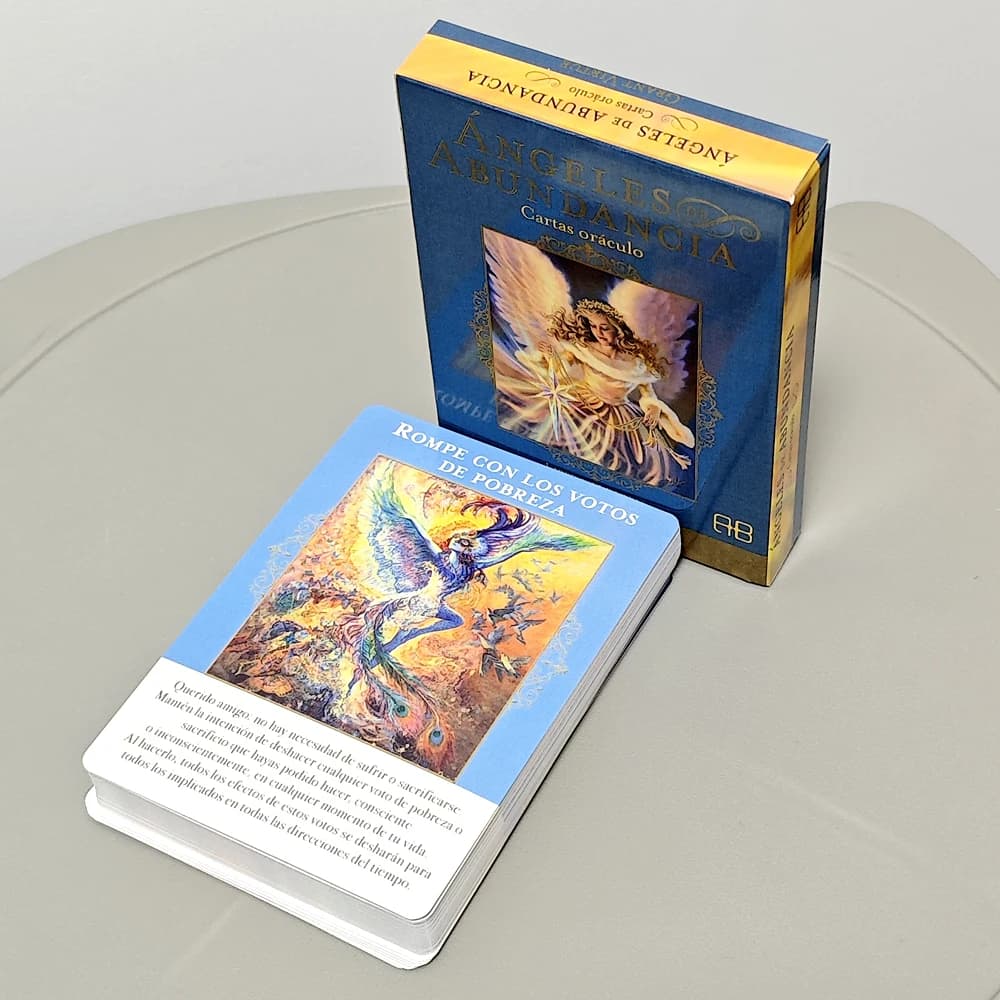 44 pezzi di carte Oracle Angeli dell'abbundanza Mazzo Oracle Edizione spagnola 10,4 * 7,3 cm