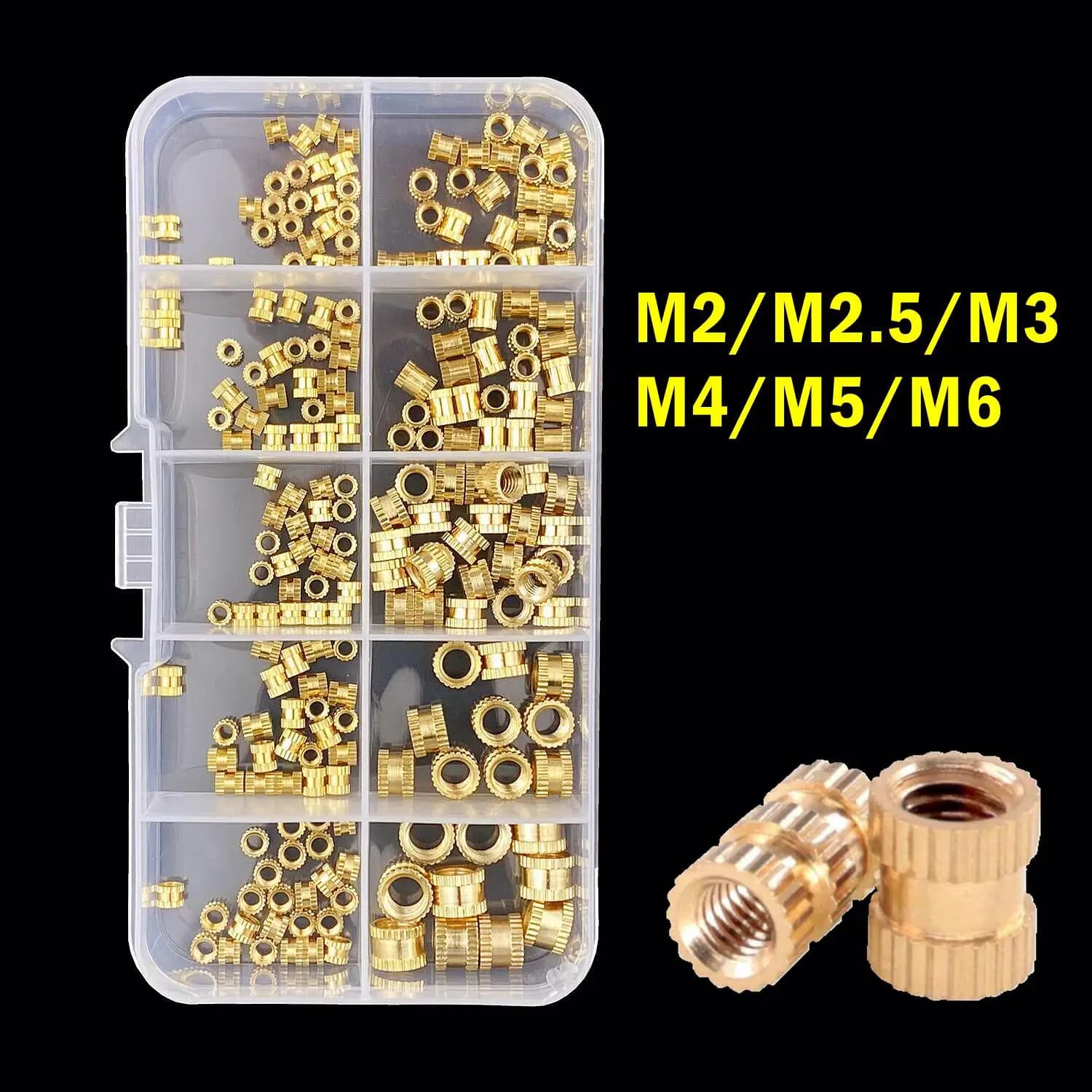 M2 M2.5 M3 M4 M5 M6 Brass Thermal Insert Dado Hot Melt Nutinsert Double Twill Zigrinata Thread Embedding Dice Accessories For 3D Printers