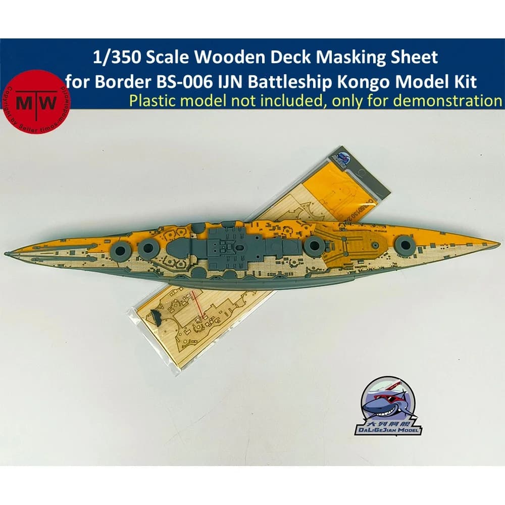 Foglio per mascheratura con ponte in legno in scala 1/350 per Border BS-006 IJN Battleship Kongo Model Kit CY350130