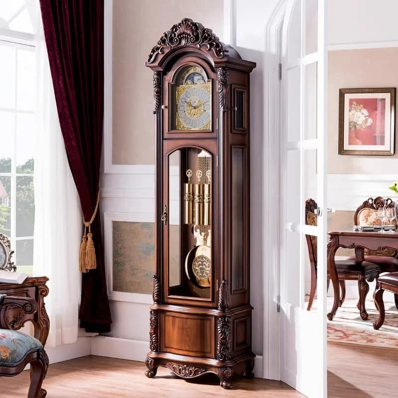Mechanical floor Living room Chinese retro table Villa vertical clock Classical pendulum