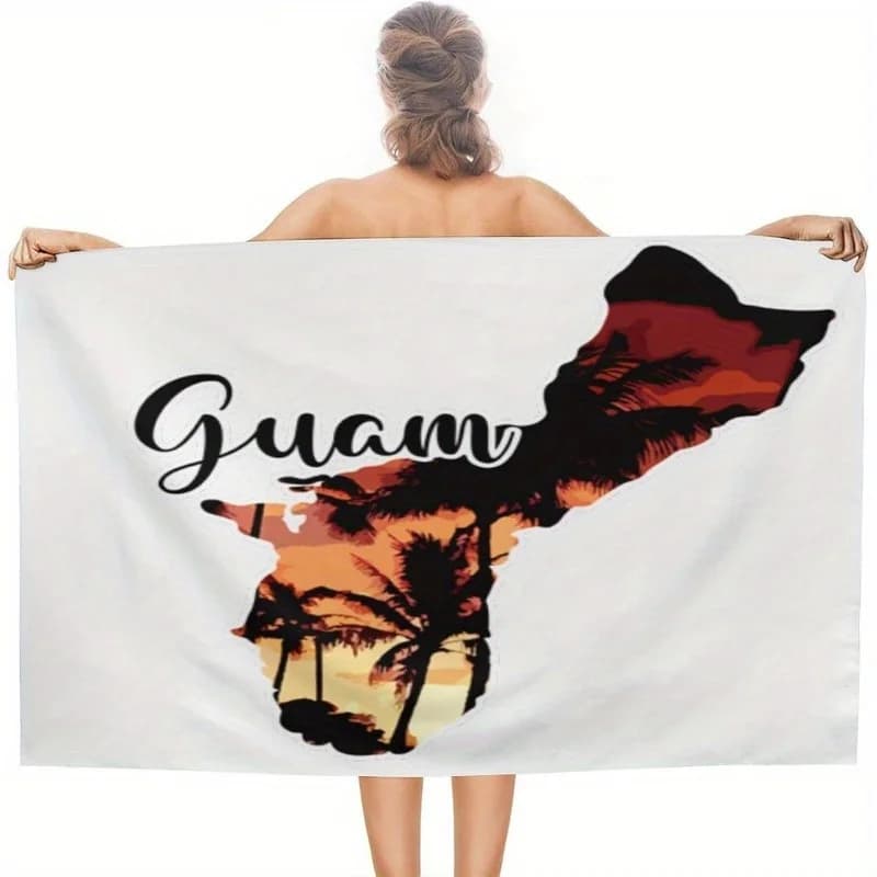 1 pezzo di asciugamano da cucina da 27,5-55 pollici, asciugamano da spiaggia Guam, asciugamano da viaggio anti-sabbia, asciugamano da spiaggia per nave da crociera, adatto per sport, spa, yoga