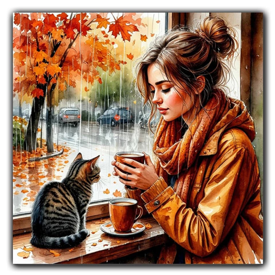 5D DIY Diamond Painting Portrait Woman Full Round Diamond Mosaic Cat Rhinestones New Arrival Handicraft Wall Decor