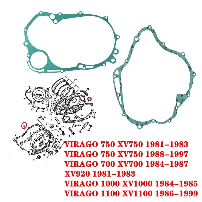 Guarnizione coperchio carter motore moto per Yamaha XV1000 84-88 XV700 84-87 XV750 81-97 XV920 81-83 XV1100 86-99