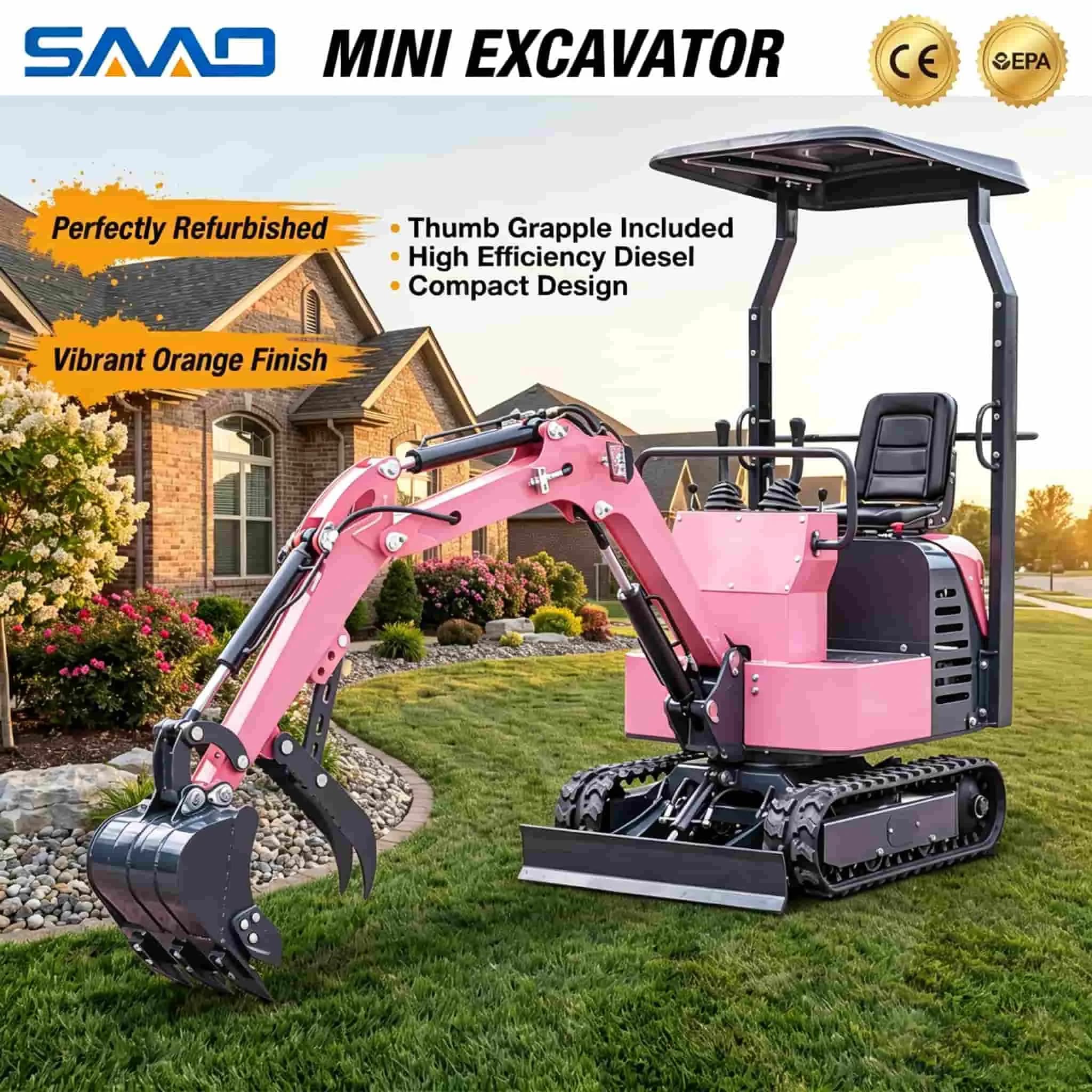 High Configuration 1.0Ton Mini Crawler Excavator Hydraulic Digger High Efficiency For Foundation Digging Engineering