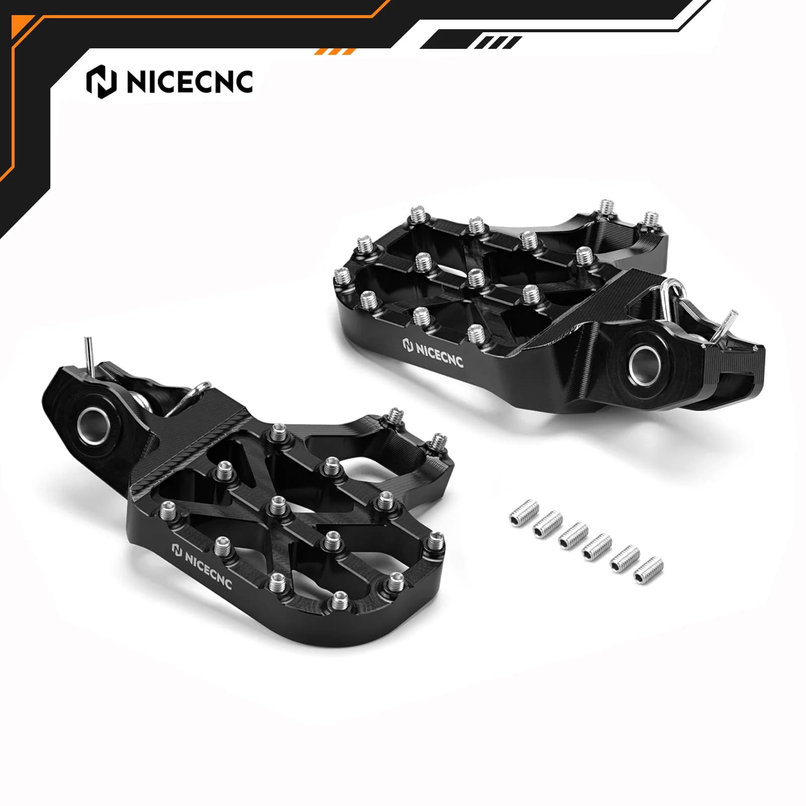 NICECNC Per Stark Varg EX MX SM 2024-2025 Pedane Forgiate Pedane 6061-T6 Moto Elettrica In Alluminio Anodizzazione Nera