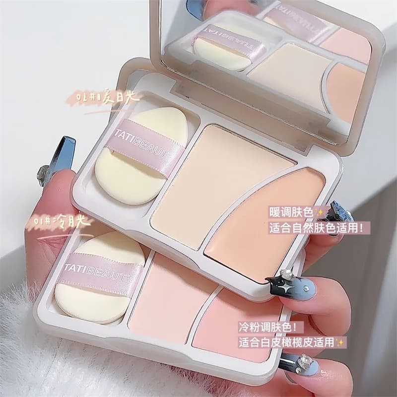 Palette Illuminante in Crema Opaca, Correttore Contorno Doppio, Finitura Naturale Luminosa per il Viso, Essenziale per Modellare il Viso