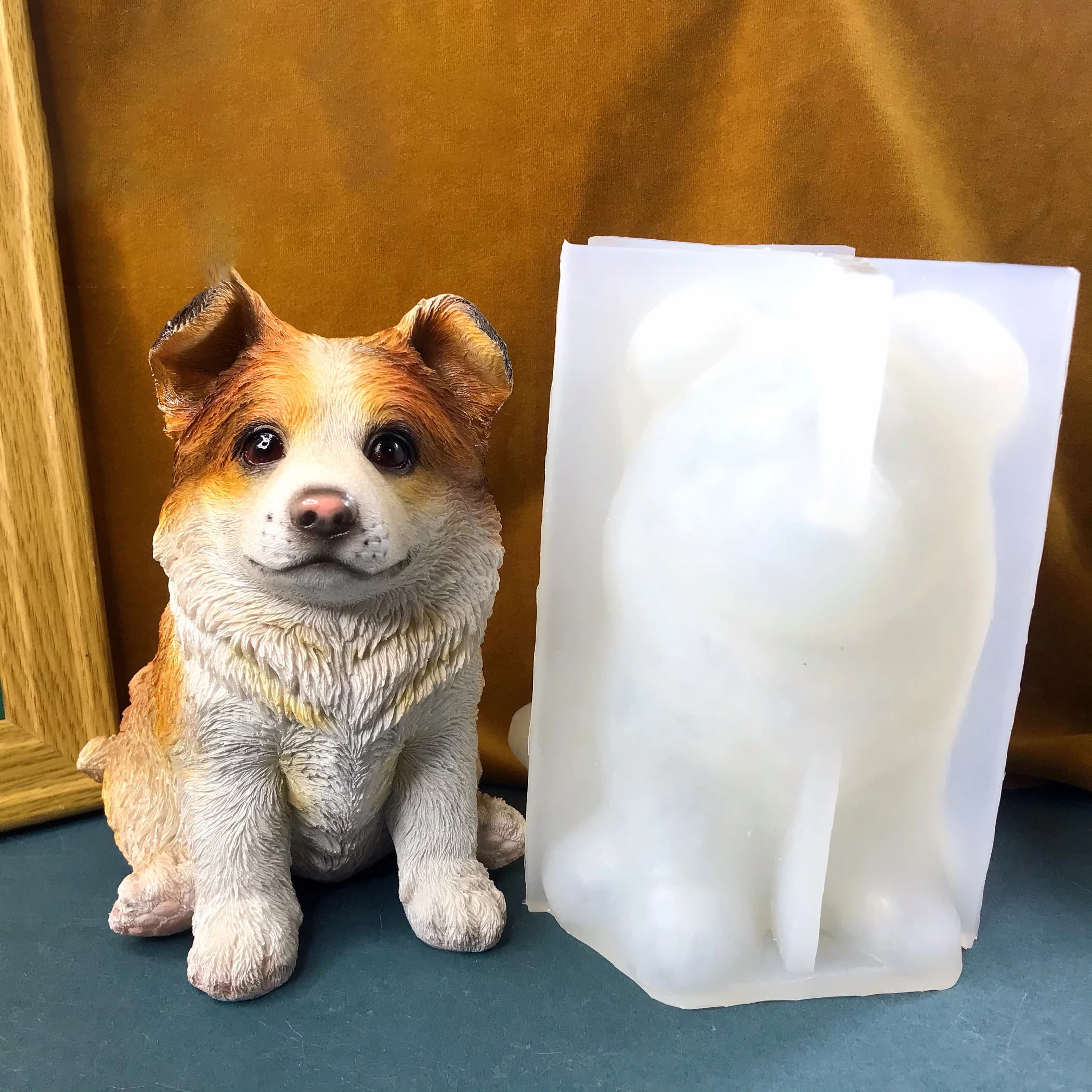 Fat Border Herding Model Epoxy Resin Silicone Molds, DIY Painting 3D Dog Resin Home Decoration Handmade Multi Animal Molds