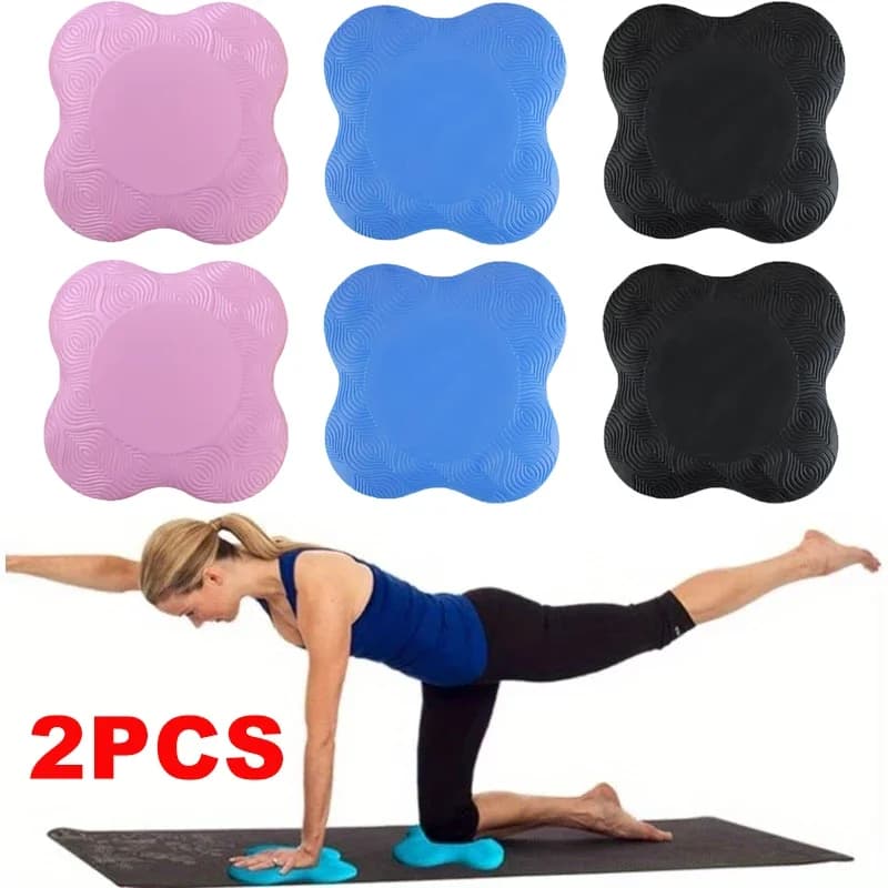 2 Pezzi Tappetini Yoga in TPE Spessi Antiscivolo, Protezione per Ginocchia e Gomiti, Supporto Morbido e Piatto per Sport e Fitness