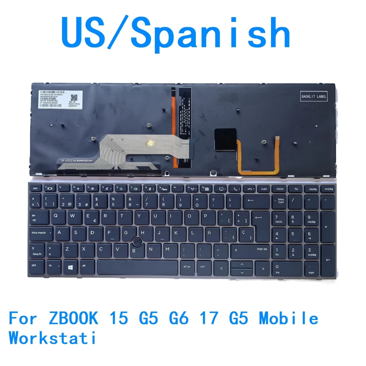Nuova tastiera retroilluminata in lingua spagnola americana per HP ZBOOK 15 G5/15 G6/17 G5 Workstation mobile Notebook PC tastiera sostitutiva