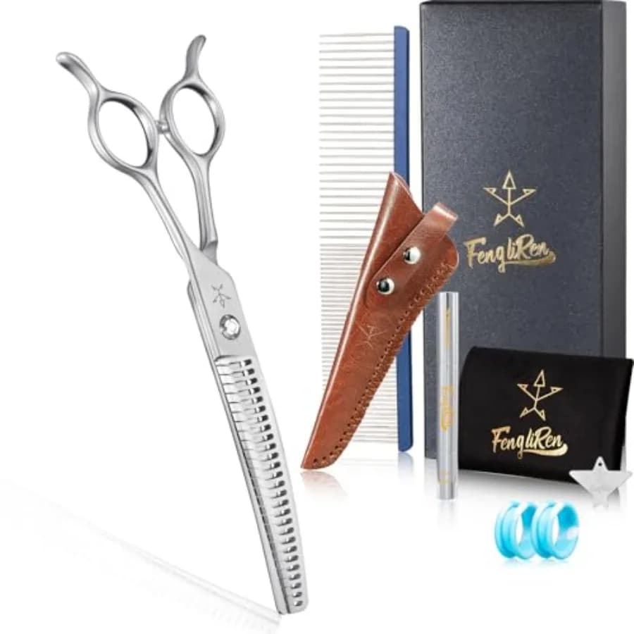 Professional Scissors High Range Curves for Toying Dogs, Scissors and Texturers for Domestic Animals, 7 Inches