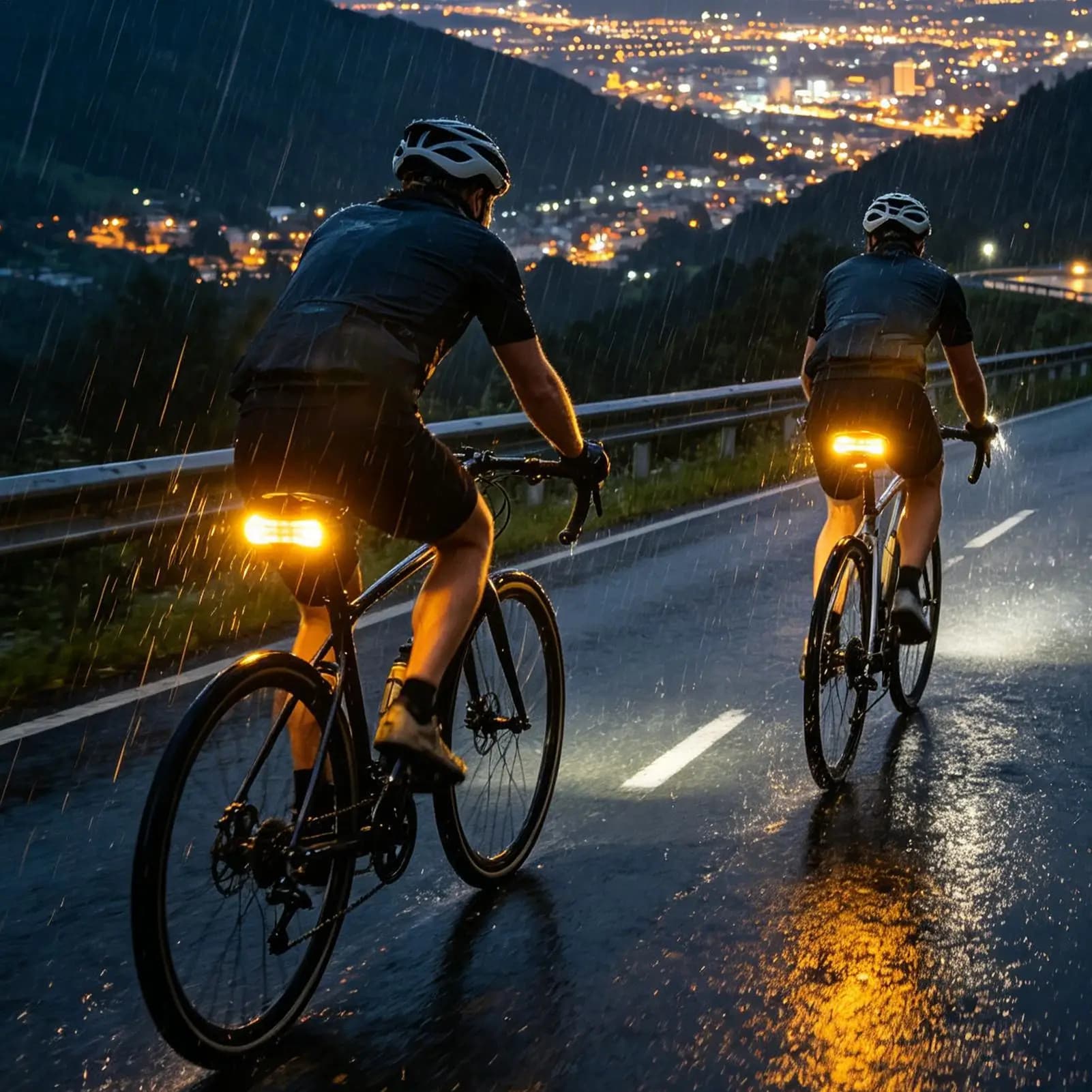 Luce di segnalazione per biciclette Segnali ricaricabili da 1200 mAh con telecomando Luci di direzione di sicurezza per biciclette per ciclisti uomini donne giovani